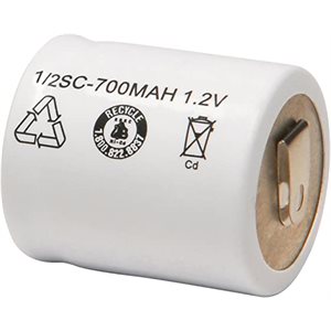 NiCd Cell 1 / 2SC 1.2 volts 700 mAh FT