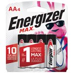 Energizer Max Alcaline AA, carte de 4 Energizer Max Alcaline AA, carte de 4