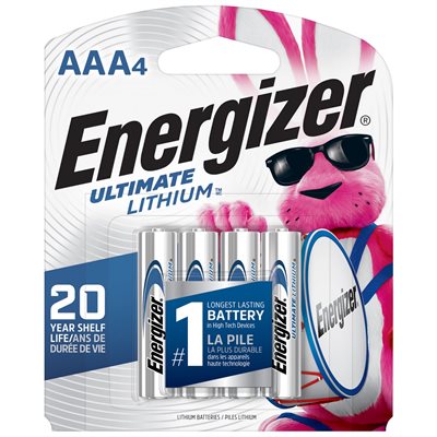 Energizer Lithium AAA Ultimate carte de 4 Energizer Lithium AAA Ultimate carte de 4