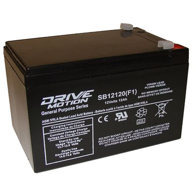 DriveMotion SLA 12 volts 12Ah Term. 3 / 16 DriveMotion SLA 12 volts 12Ah Term. 3 / 16