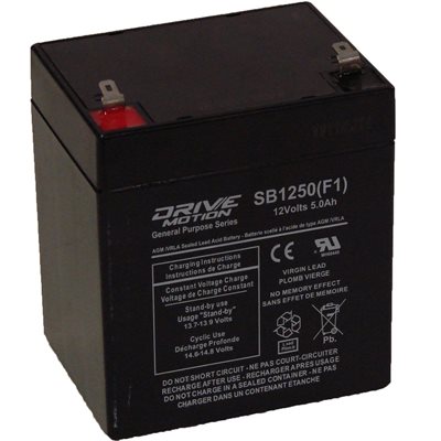 DriveMotion SLA 12 volts 5.0Ah Term. 3 / 16 DriveMotion SLA 12 volts 5.0Ah Term. 3 / 16