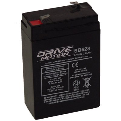 DriveMotion SLA 6 volts 2.8Ah Term. 3 / 16 DriveMotion SLA 6 volts 2.8Ah Term. 3 / 16