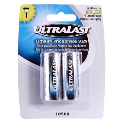 Pack 2 Lithium Phosphate 18500, LiFePO4, 1000 mAh Pack 2 Lithium Phosphate 18500, LiFePO4, 1000 mAh