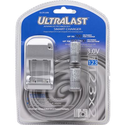CR123A charger (2 batteries included)