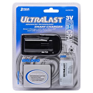 CR-V3 Rechargeable Battery with AC Charger and Adapter